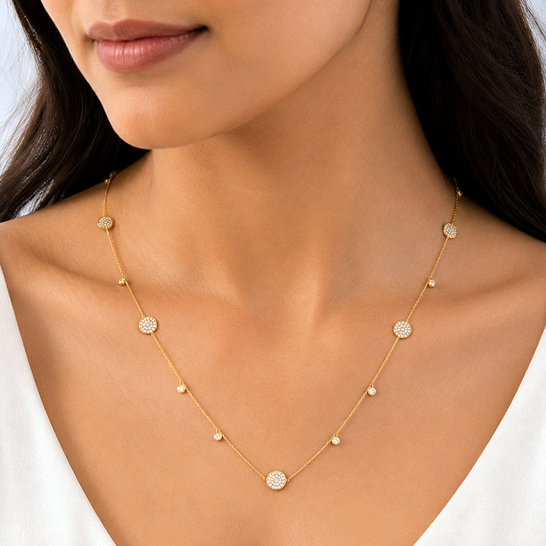 Radiant Gold Bead  925 Sterling Silver Luxury Chain
