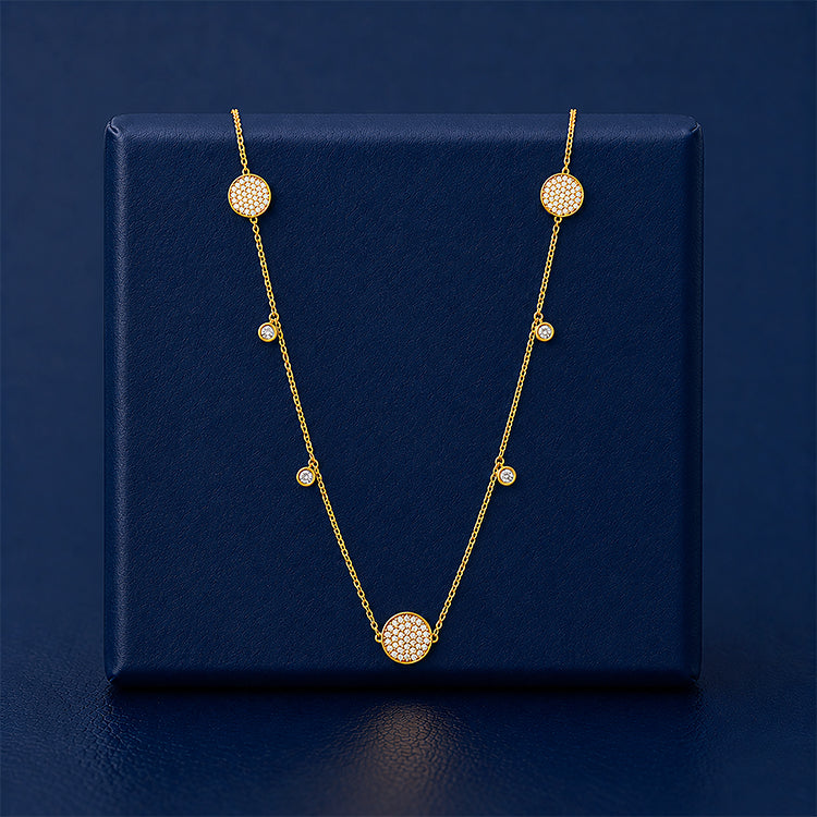 Radiant Gold Bead  925 Sterling Silver Luxury Chain