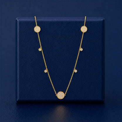 Radiant Gold Bead  925 Sterling Silver Luxury Chain