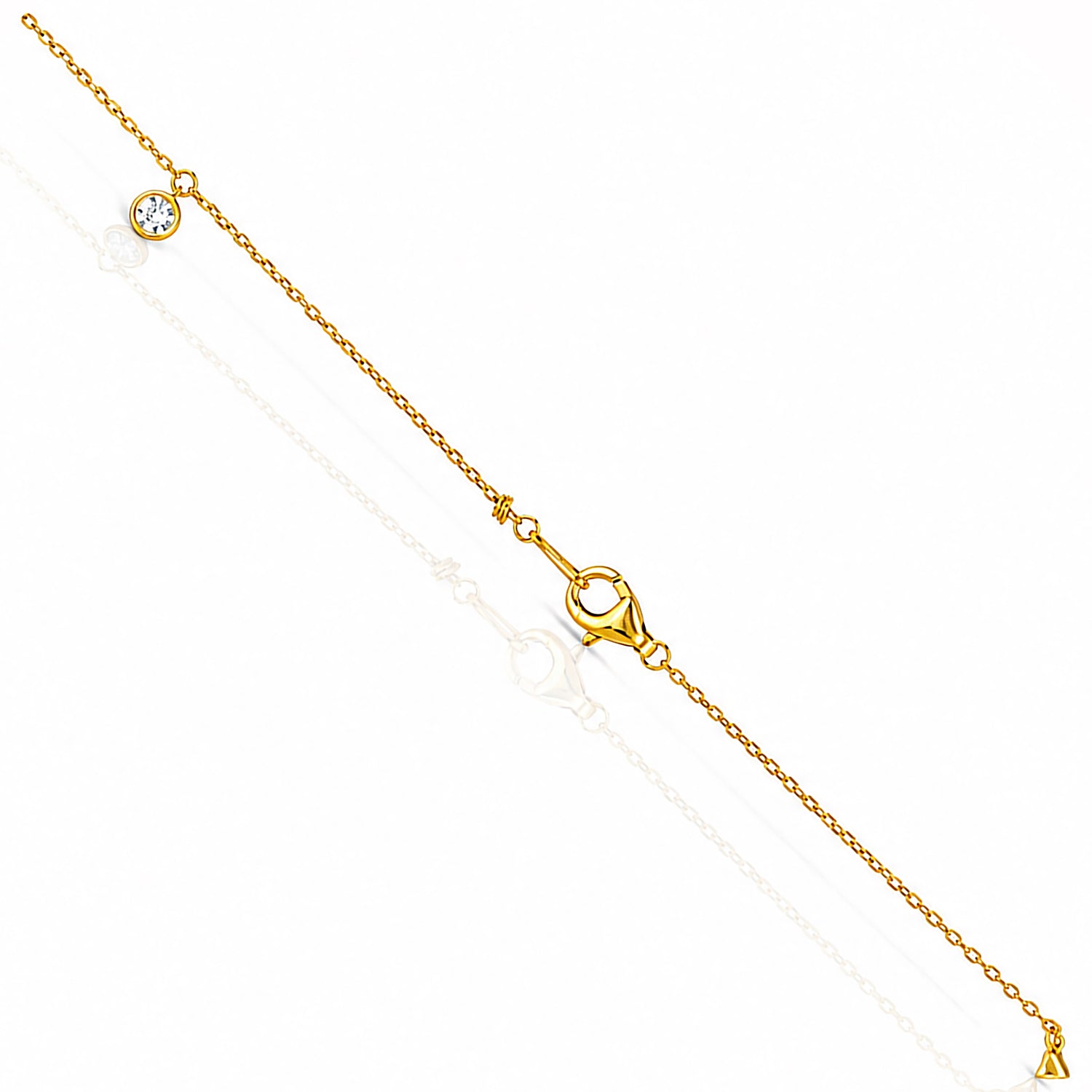 Radiant Gold Bead  925 Sterling Silver Luxury Chain