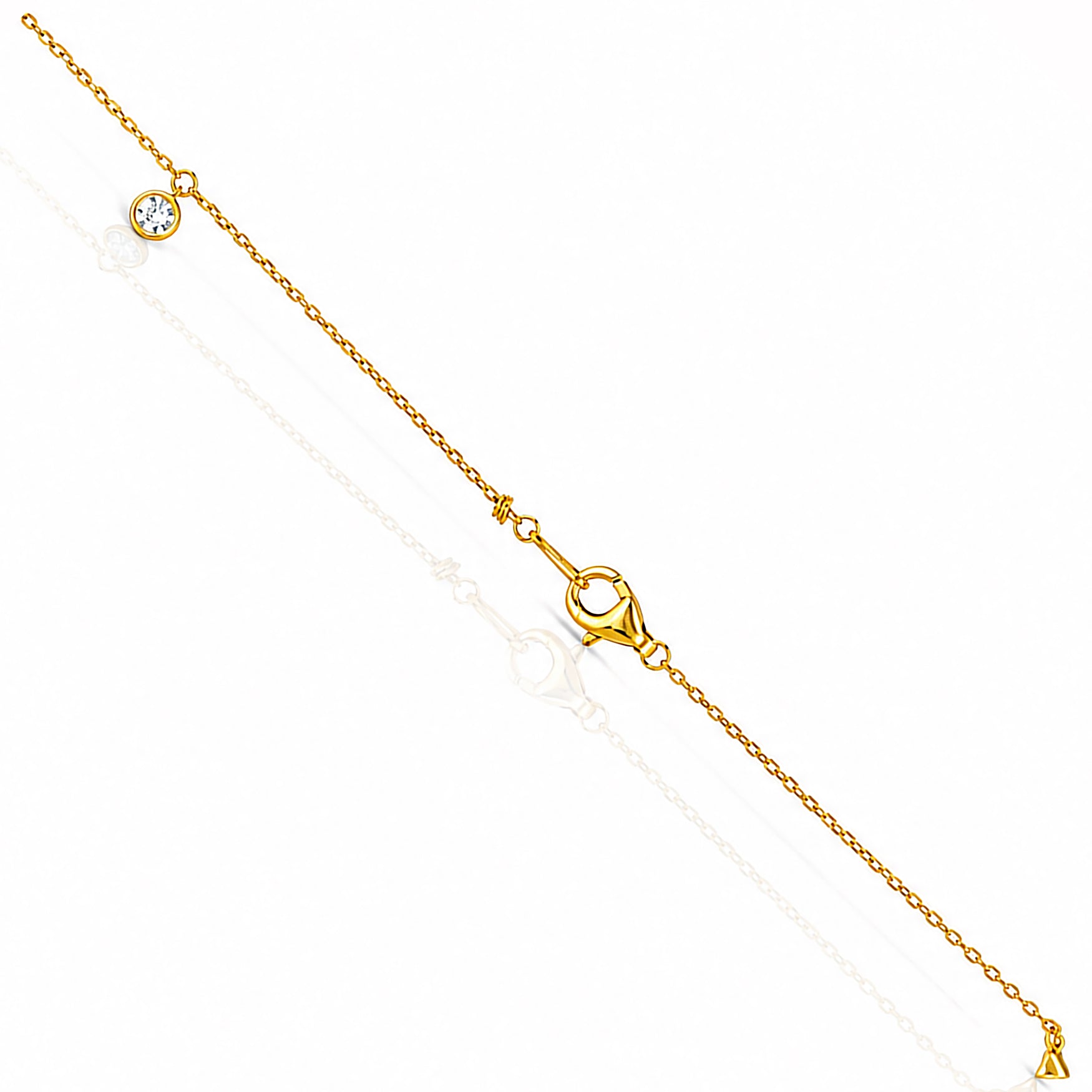 Radiant Gold Bead  925 Sterling Silver Luxury Chain