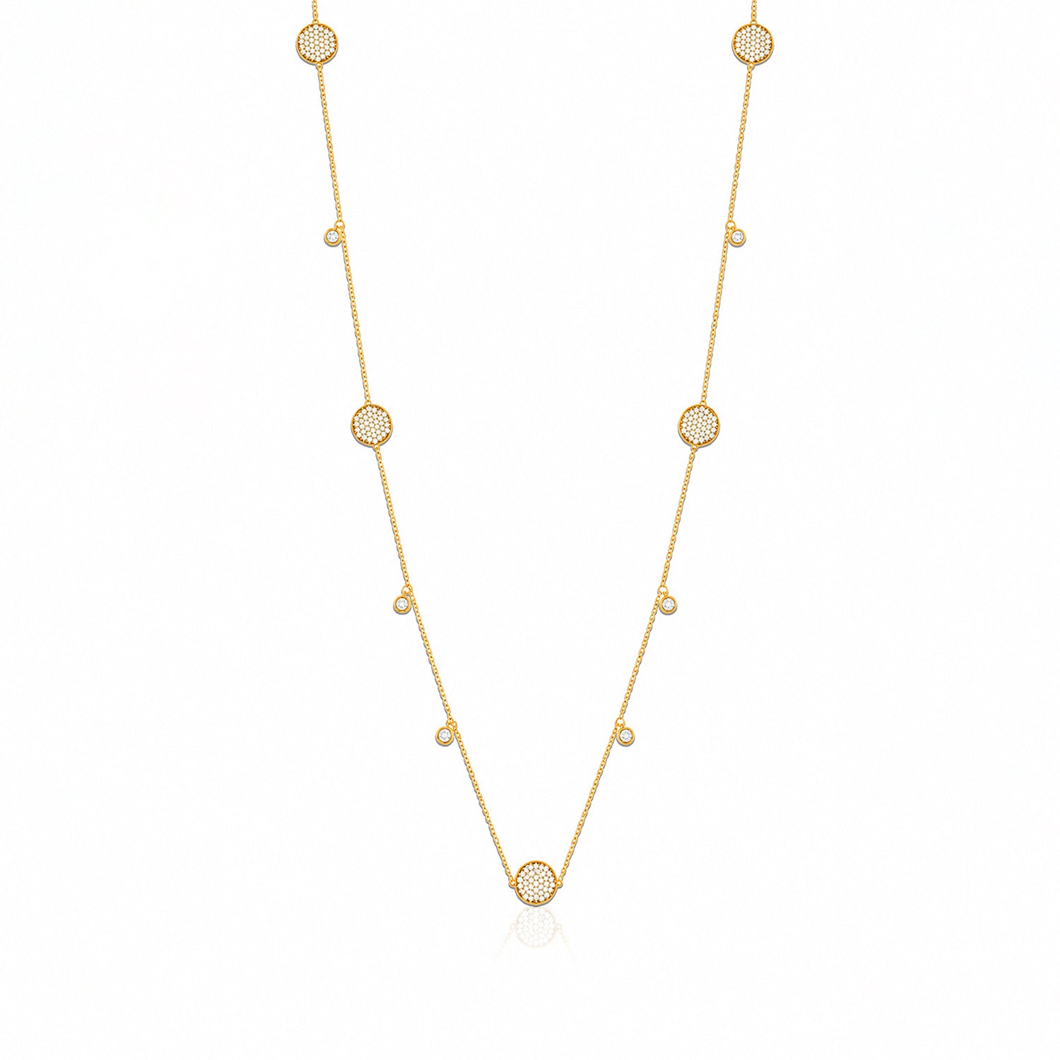 Radiant Gold Bead  925 Sterling Silver Luxury Chain