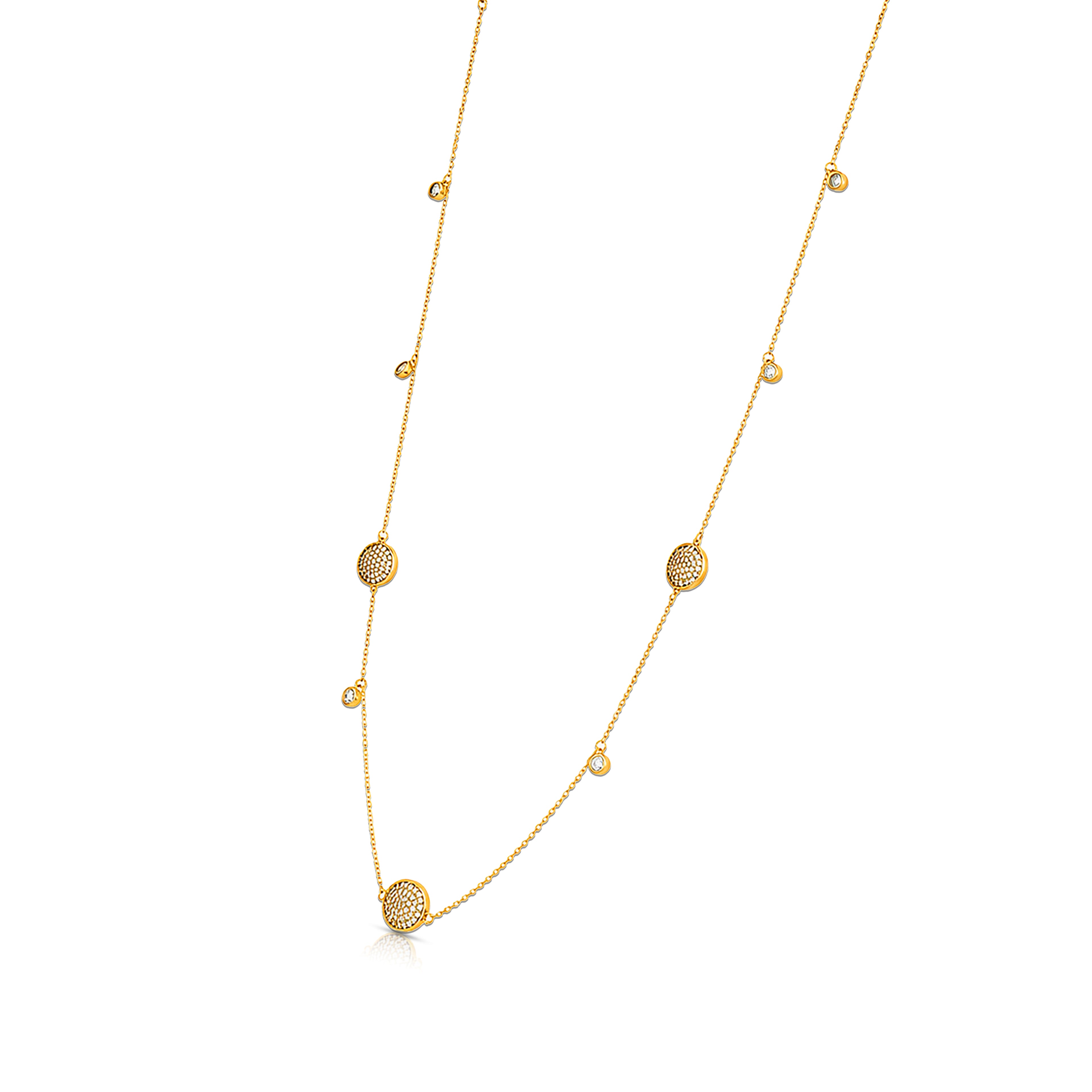 Radiant Gold Bead  925 Sterling Silver Luxury Chain