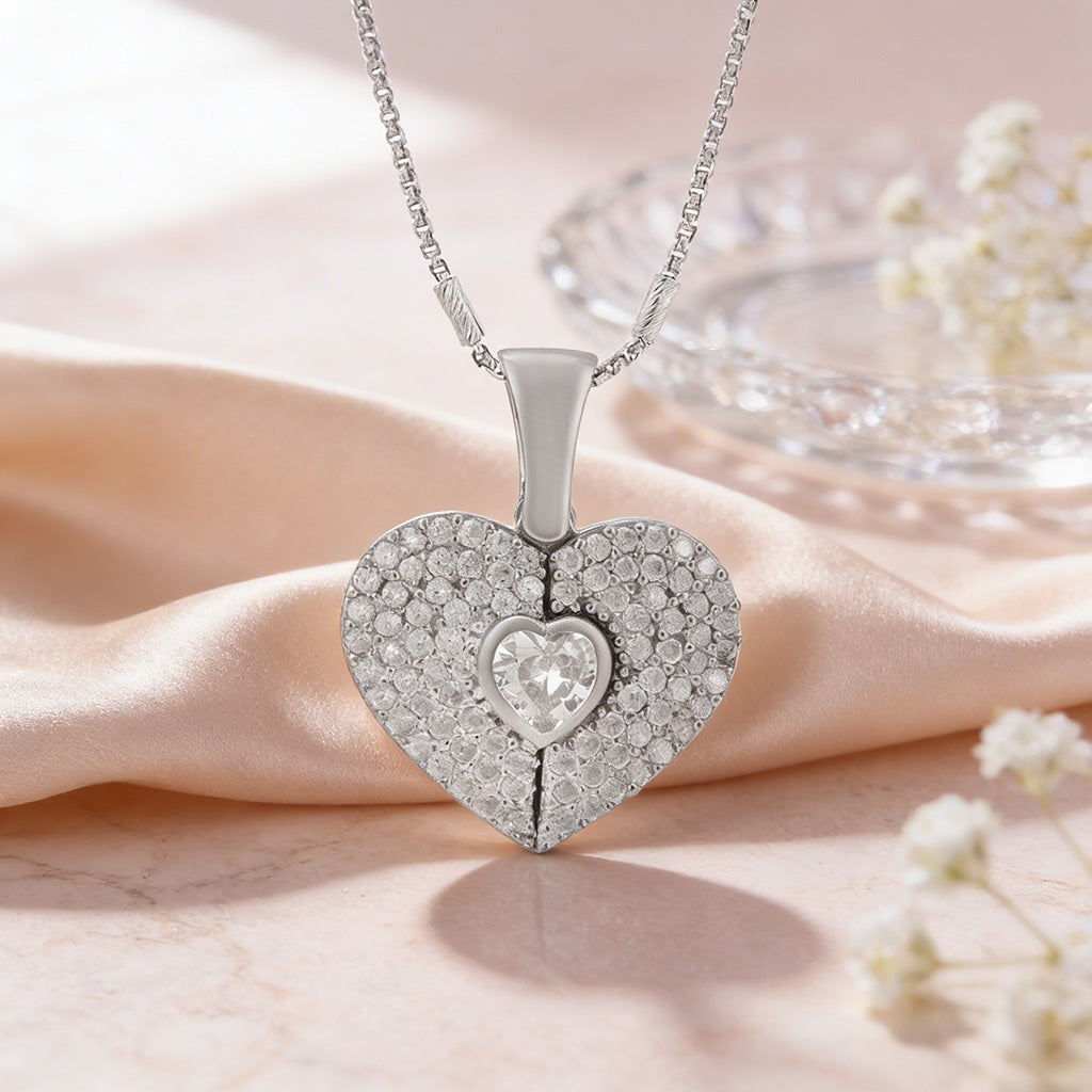 Radiant Heart 925 Sterling Silver Sparkle Pendant