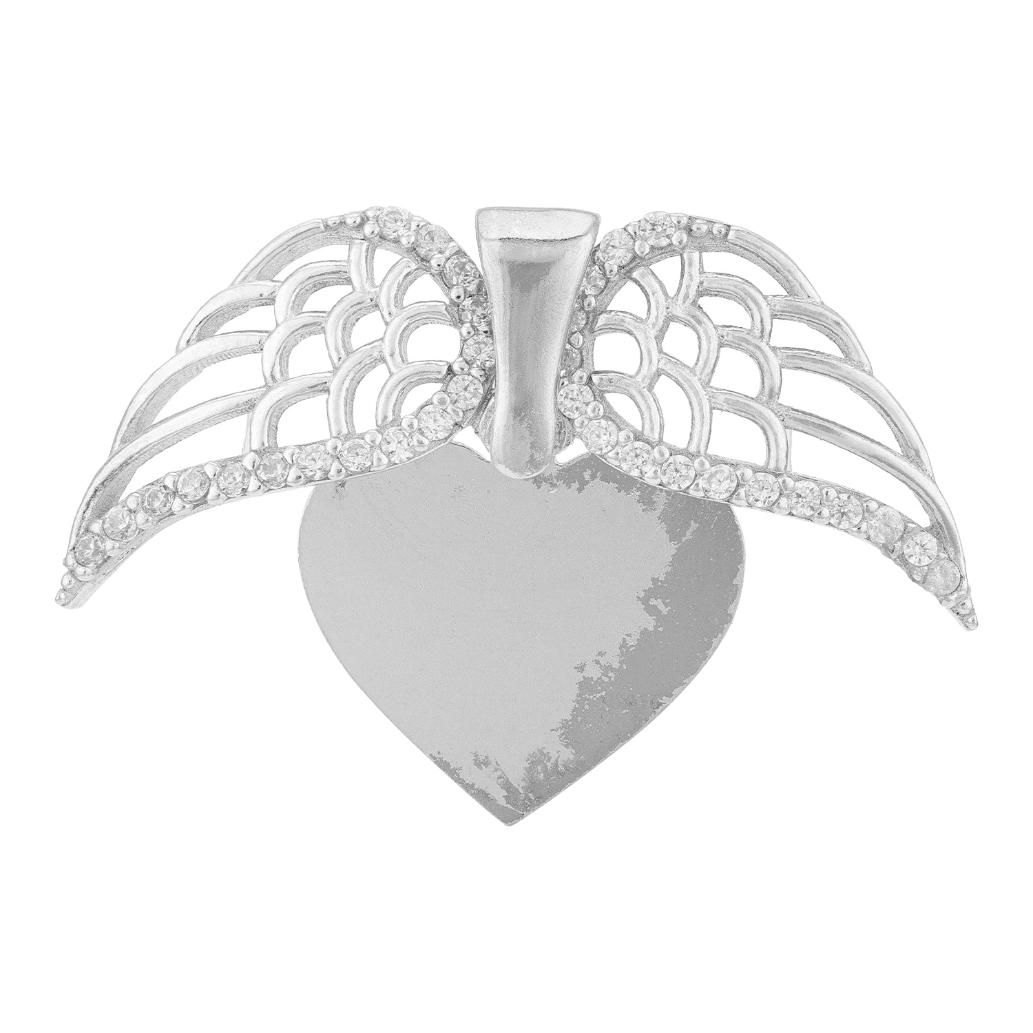 Radiant Heart Wings  925 Sterling Silver Pendant for Women