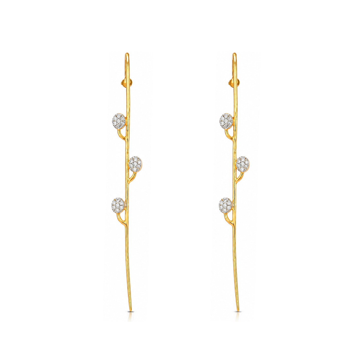 Radiant Linear Sparkle 925 Sterling Silver Signature Earrings