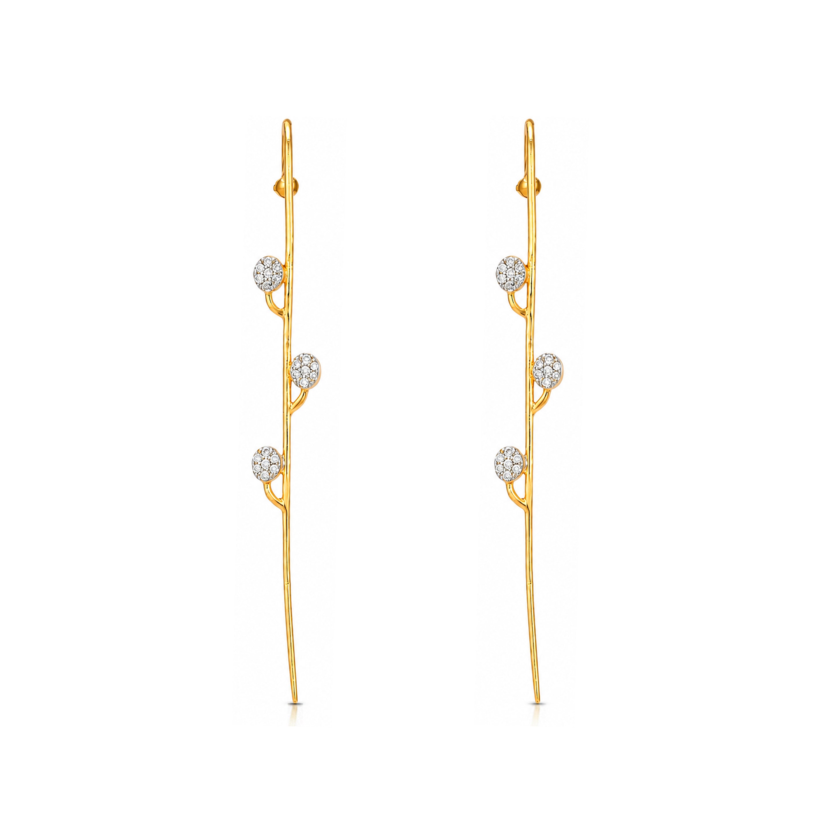Radiant Linear Sparkle 925 Sterling Silver Signature Earrings