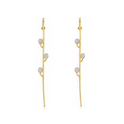 Radiant Linear Sparkle 925 Sterling Silver Signature Earrings
