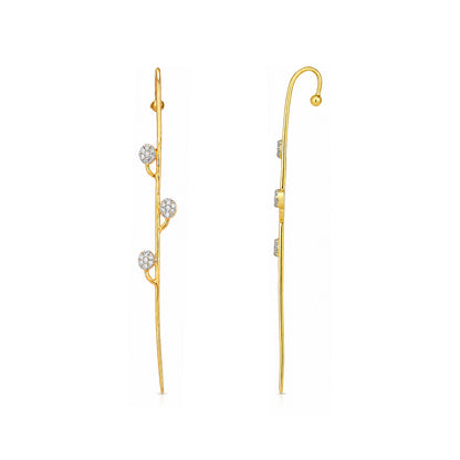 Radiant Linear Sparkle 925 Sterling Silver Signature Earrings