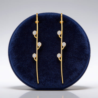 Radiant Linear Sparkle 925 Sterling Silver Signature Earrings