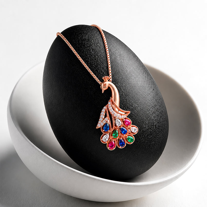 Radiant Peacock 925 Sterling Silver Pendant