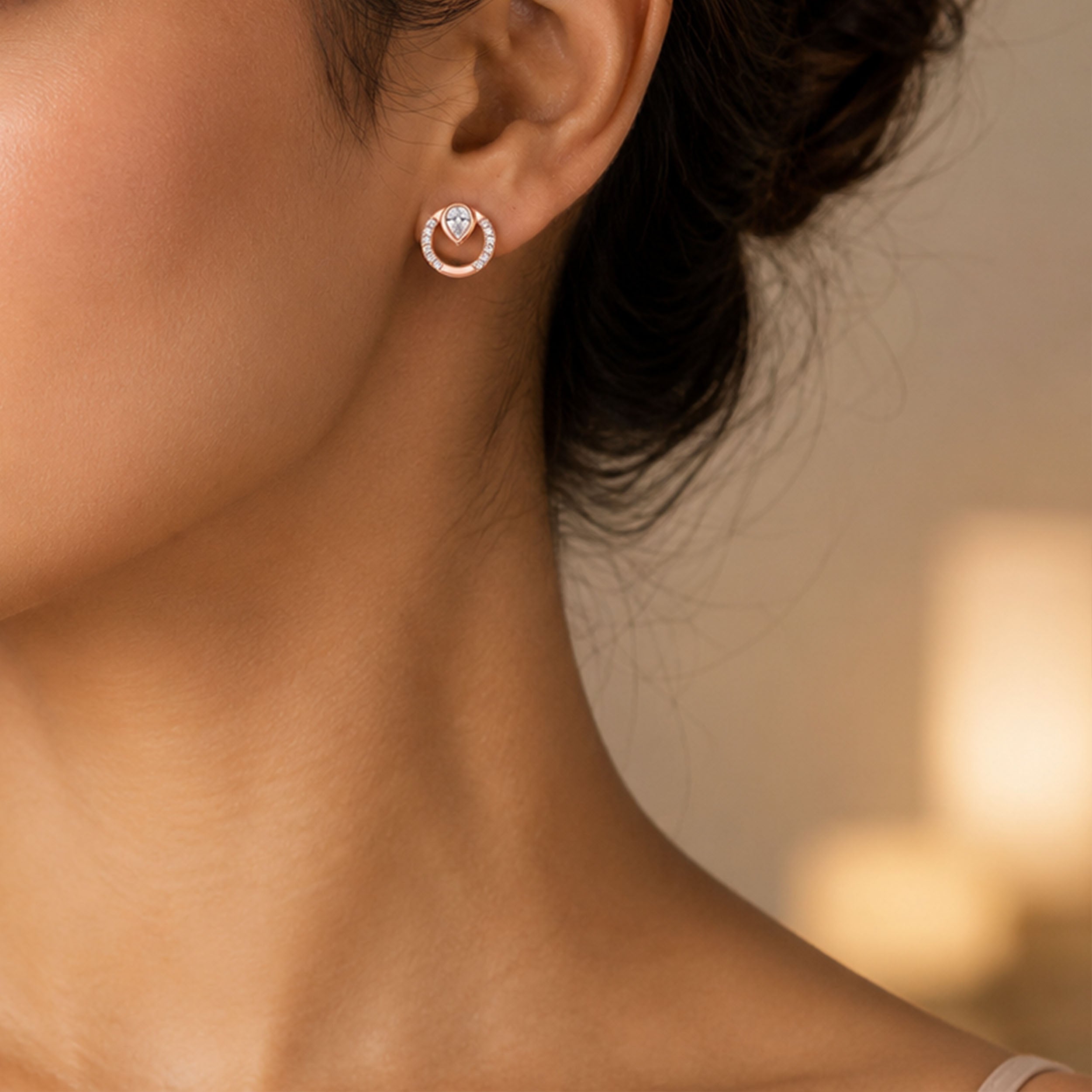 Radiant Pear Orbit 925 Sterling Silver Designer Earring