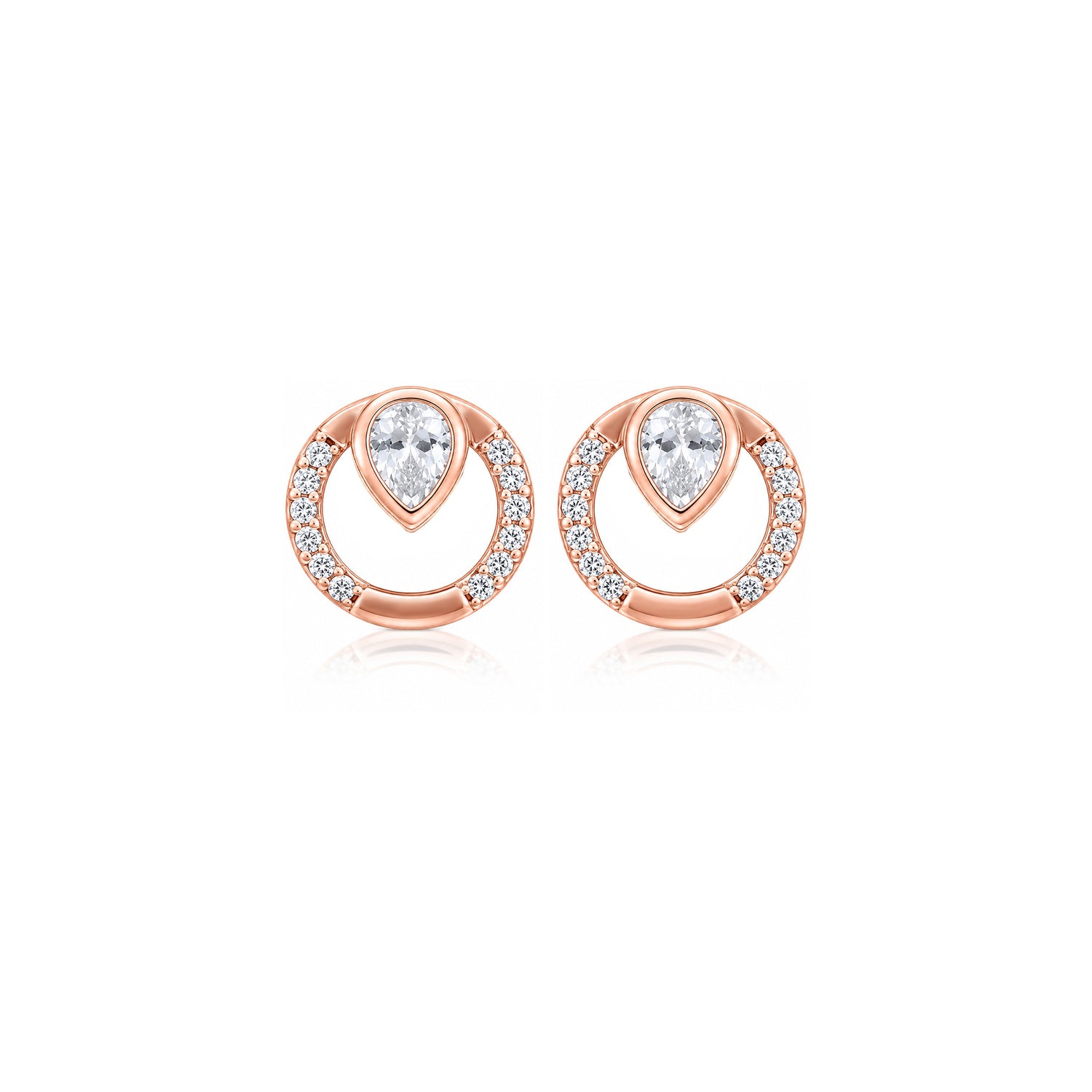 Radiant Pear Orbit 925 Sterling Silver Designer Earring