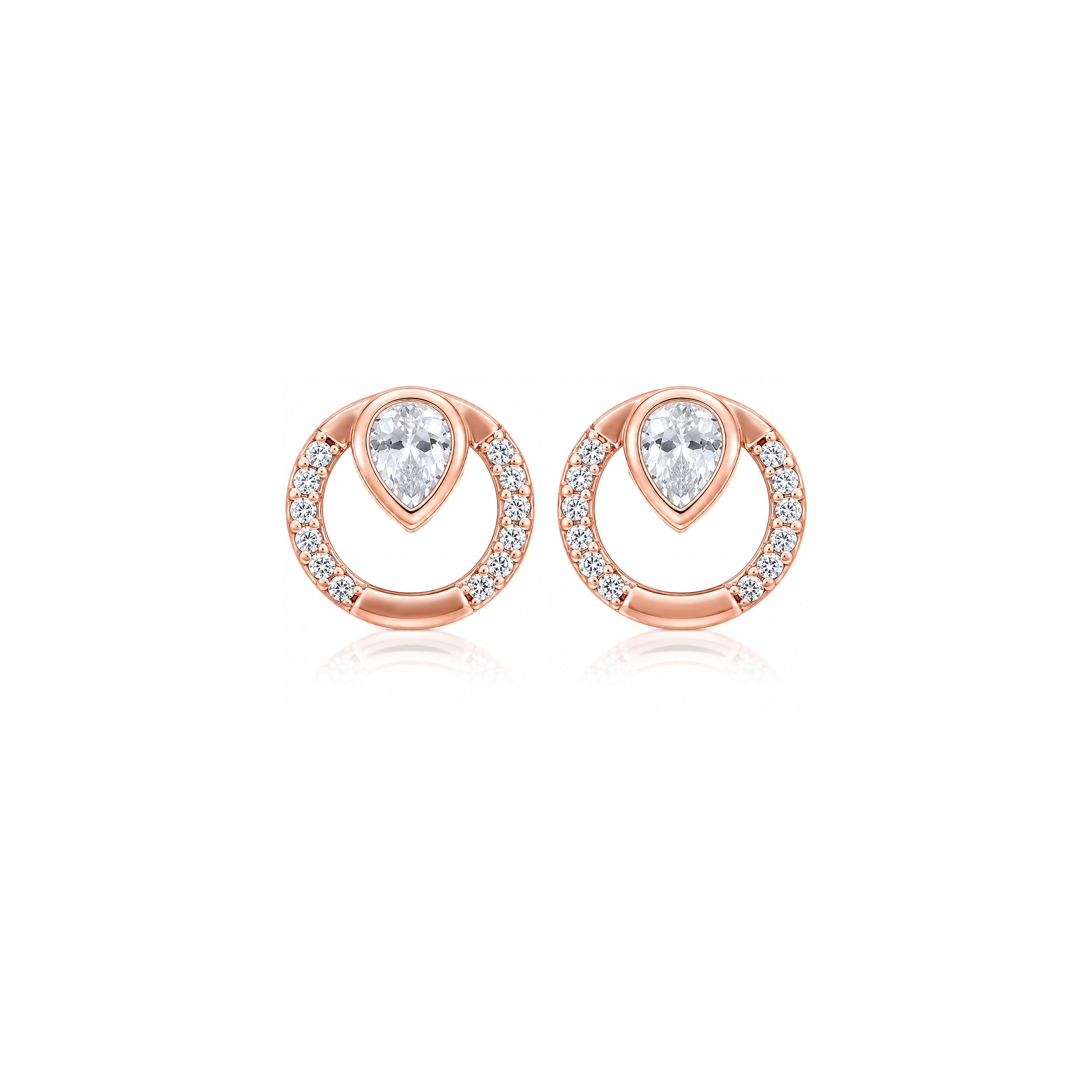 Radiant Pear Orbit 925 Sterling Silver Designer Earring