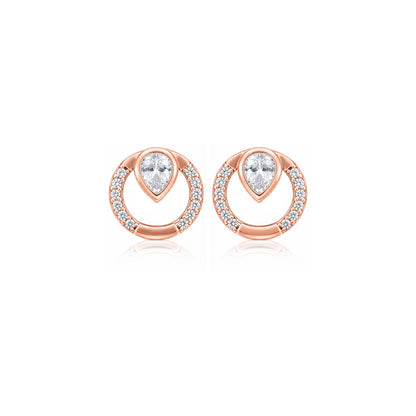 Radiant Pear Orbit 925 Sterling Silver Designer Earring