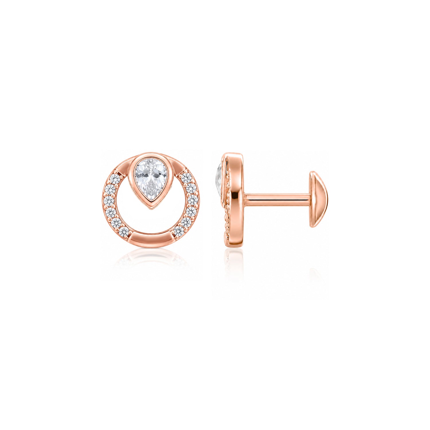 Radiant Pear Orbit 925 Sterling Silver Designer Earring