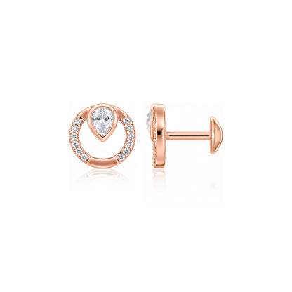 Radiant Pear Orbit 925 Sterling Silver Designer Earring