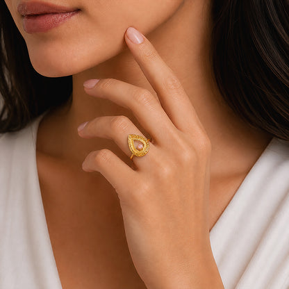 Radiant Petal 925 Sterling Silver Contemporary Designer Ring