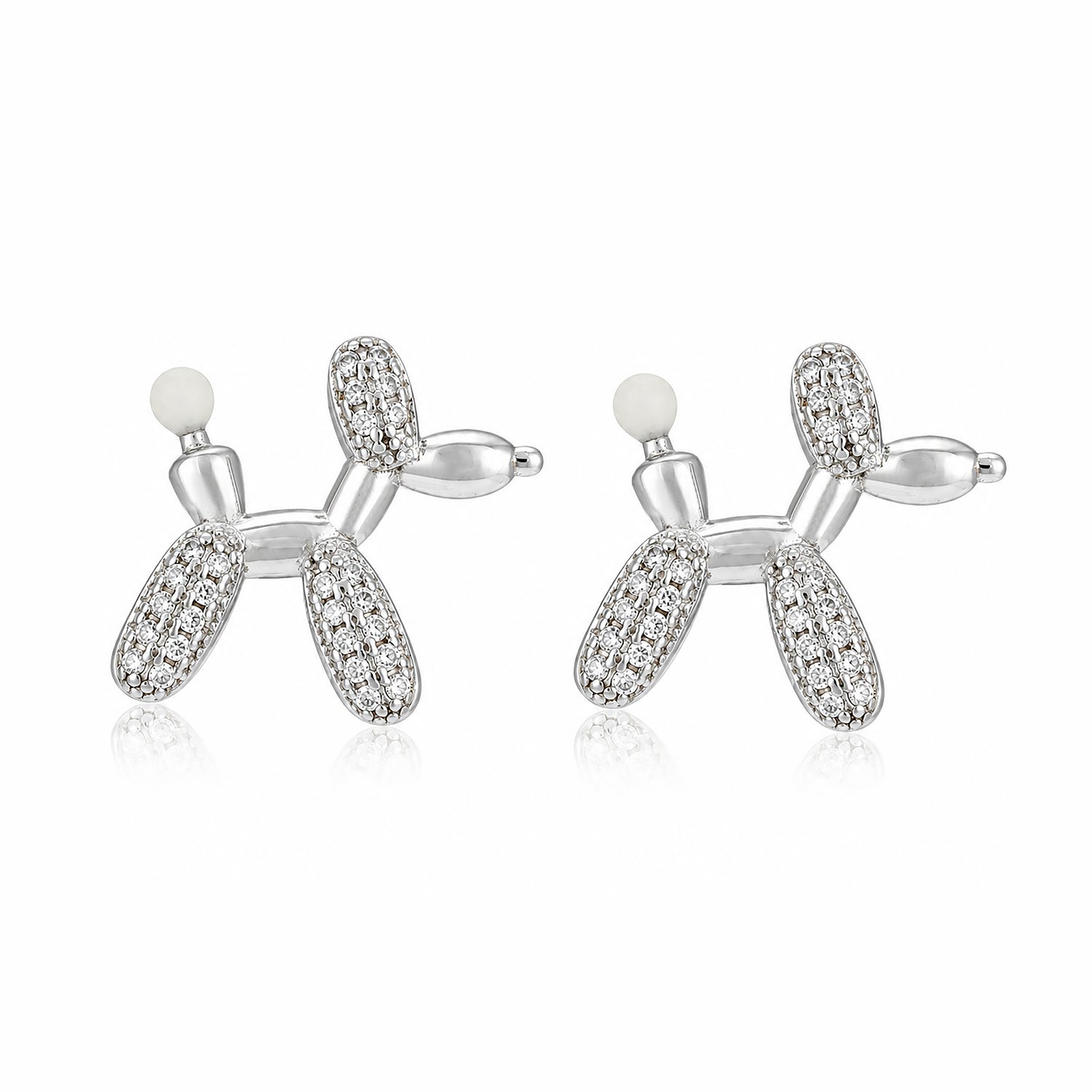 Radiant Puppy Form 925 Sterling Silver Statement Earrings