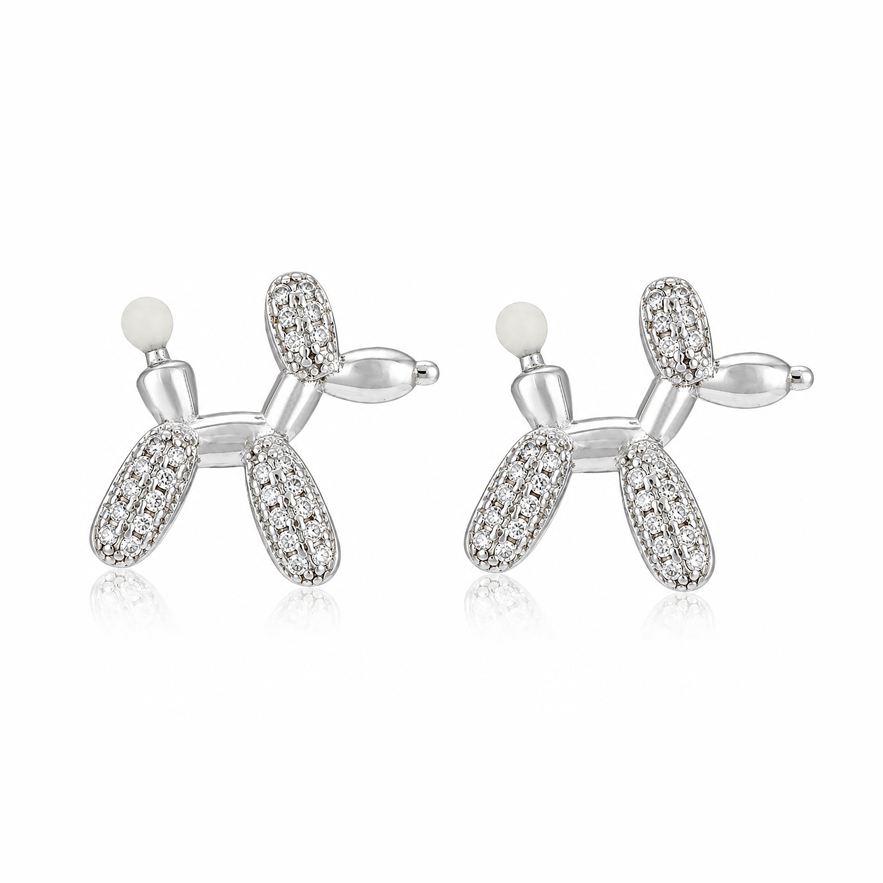 Radiant Puppy Form 925 Sterling Silver Statement Earrings