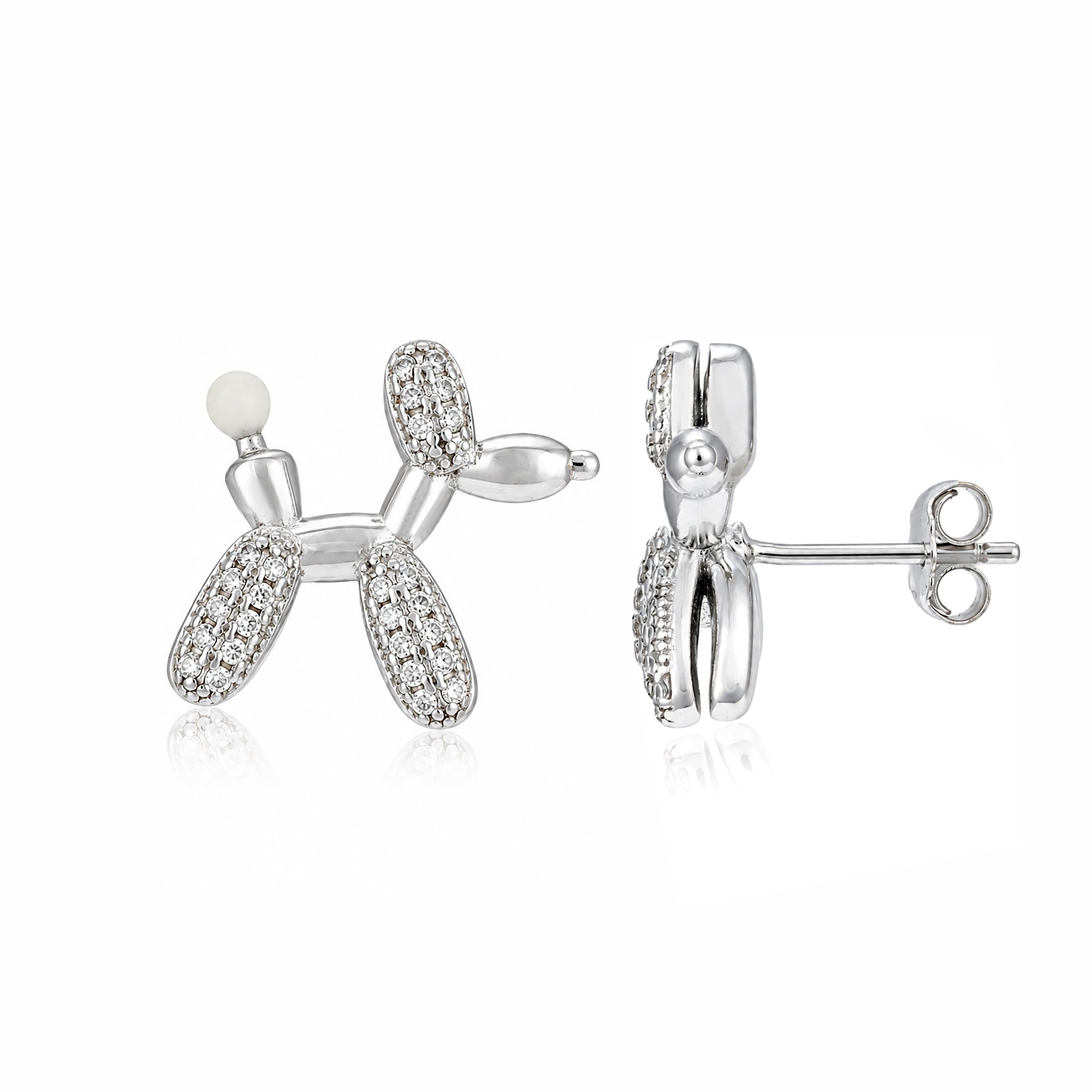 Radiant Puppy Form 925 Sterling Silver Statement Earrings