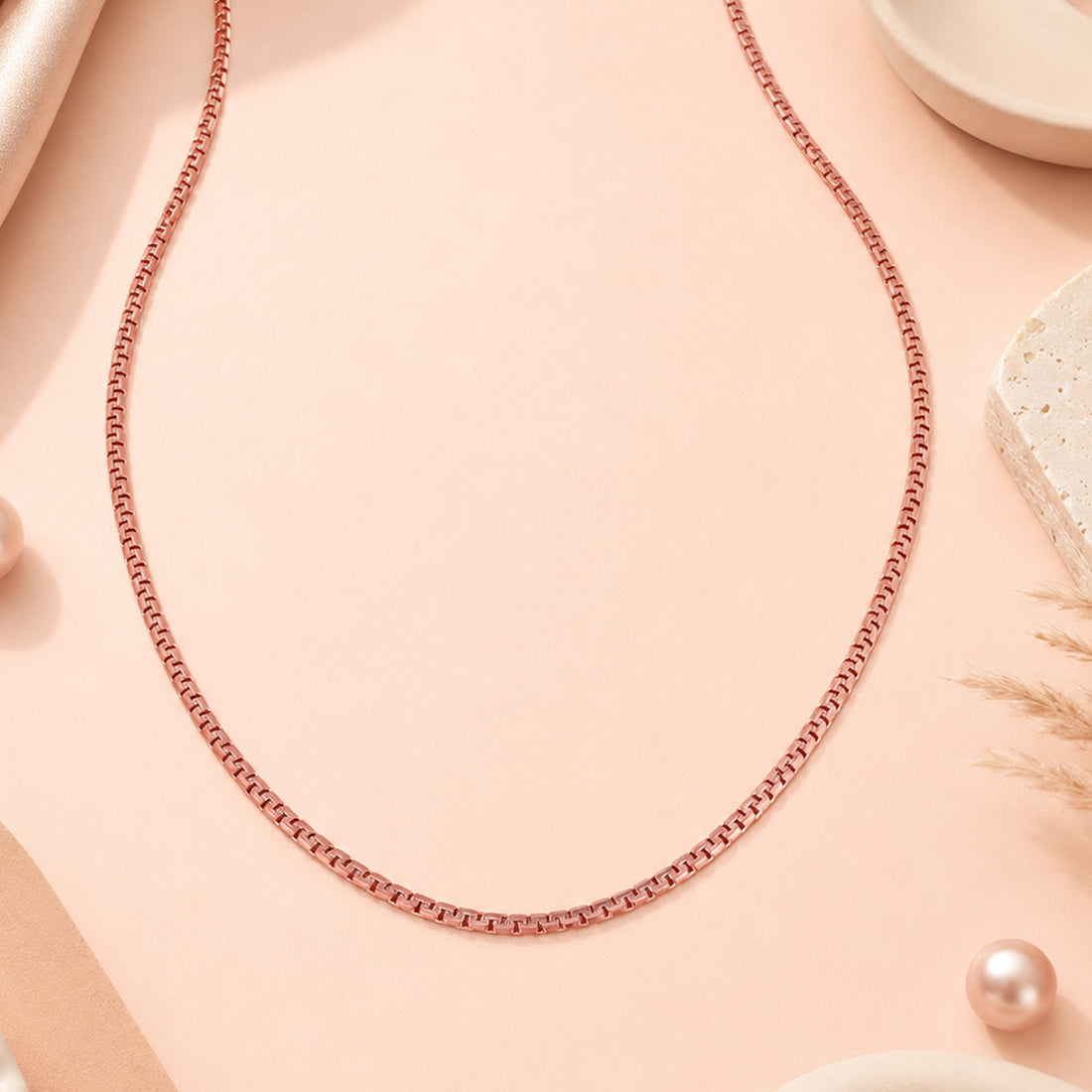 Radiant Rose Gold Tone 925 Sterling Silver Chain for Women