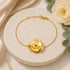 Radiant Sculpted Rose Golden Floral Statement Designer Bracelet