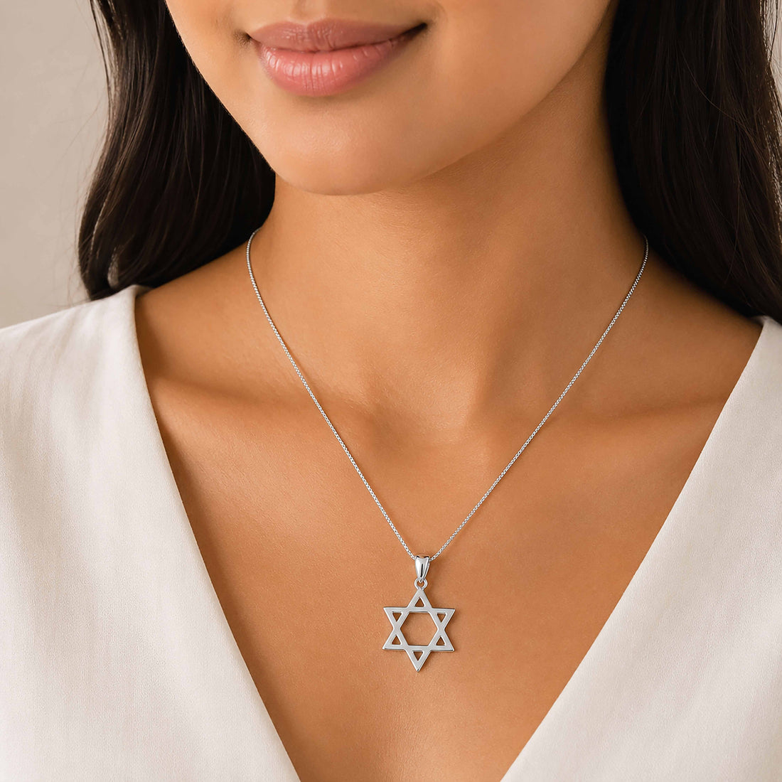 Radiant Six Point Star 925 Sterling Silver Pendant