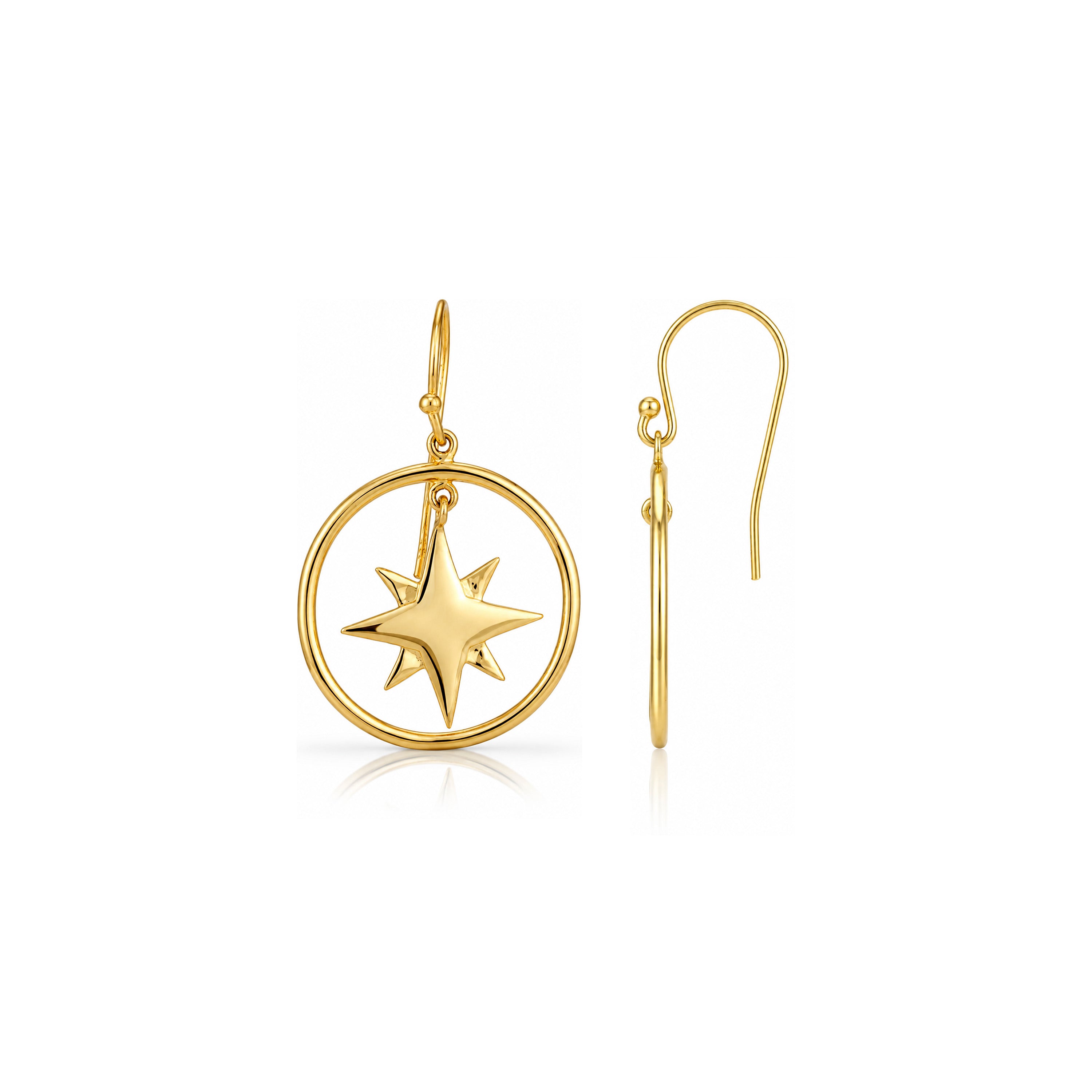 Radiant Star Dangle 925 Sterling Silver Earrings