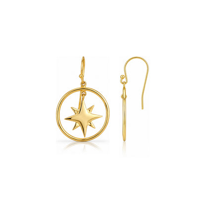 Radiant Star Dangle 925 Sterling Silver Earrings