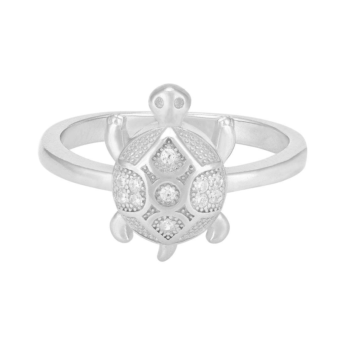 Radiant Tortoise Sparkle 925 Sterling Silver Ring For Men