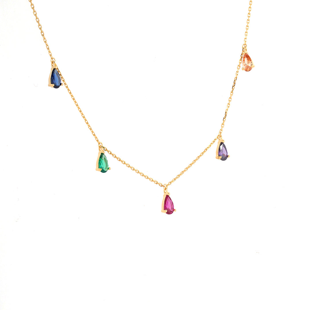 Rainbow Dew Drop Necklace