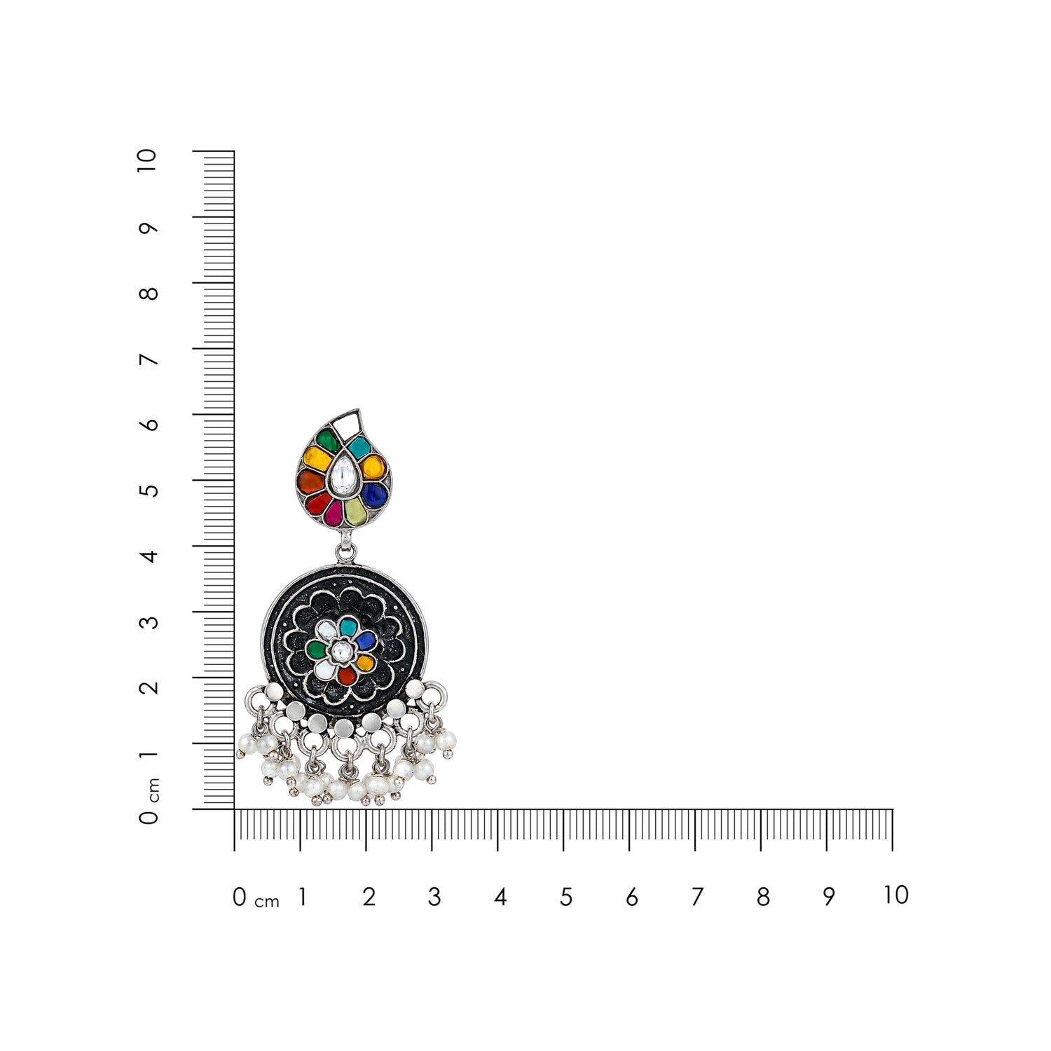 Rainbow Peacock Bloom 925 Sterling Silver Statement Earrings