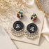 Rainbow Peacock Bloom 925 Sterling Silver Statement Earrings