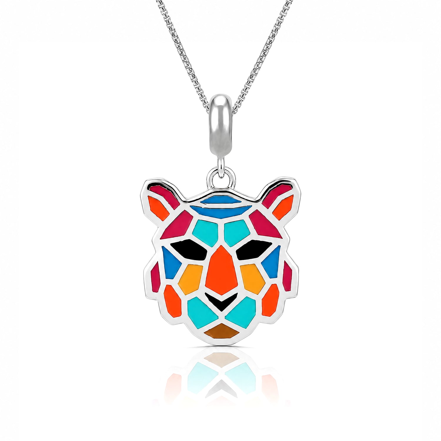 Rainbow Roar 925 Sterling Silver Tiger Pendant