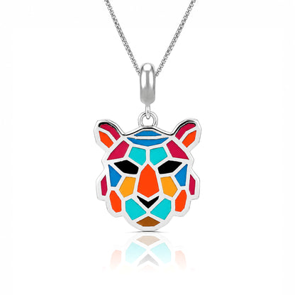 Rainbow Roar 925 Sterling Silver Tiger Pendant