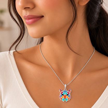 Rainbow Roar 925 Sterling Silver Tiger Pendant