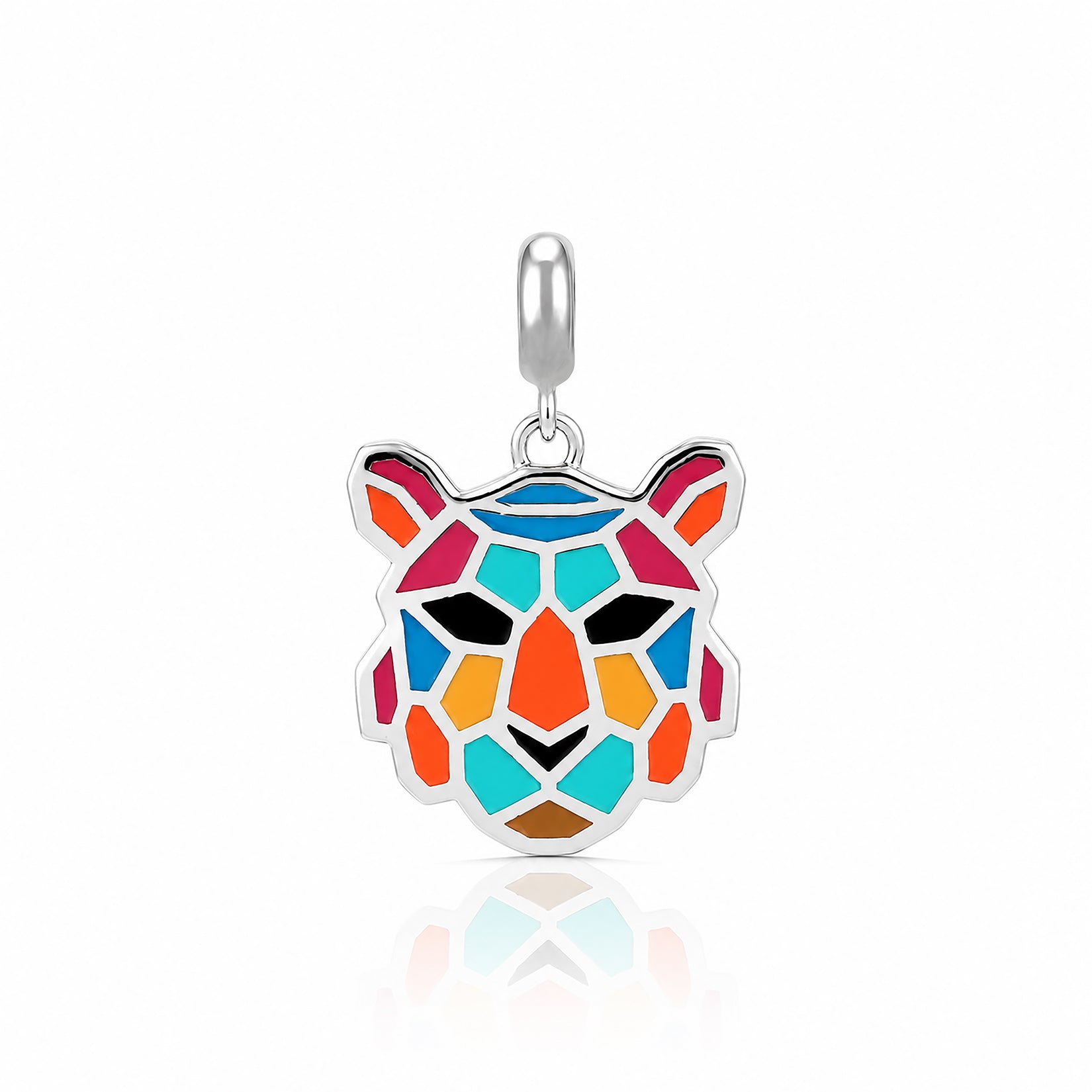 Rainbow Roar 925 Sterling Silver Tiger Pendant