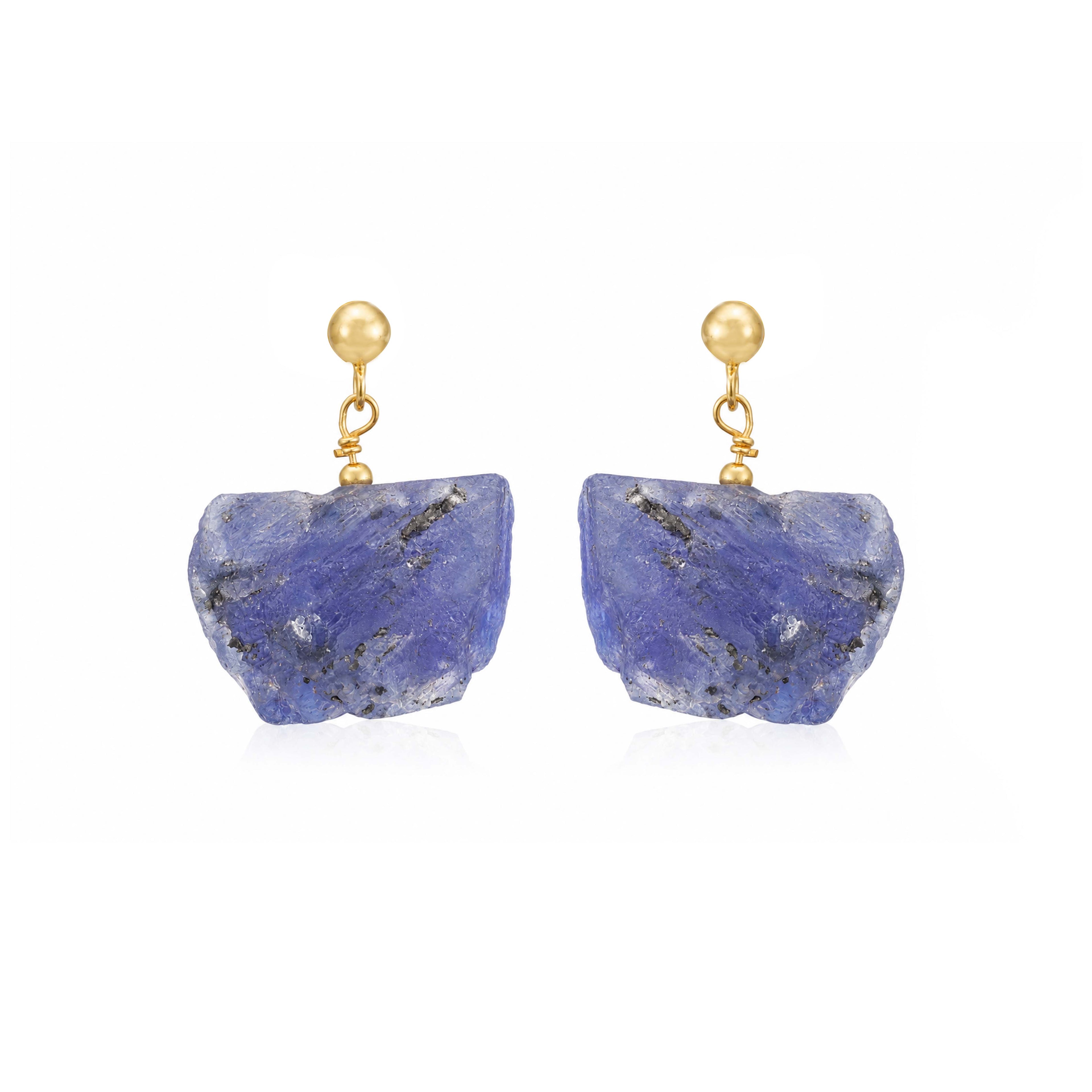 Raw Blue Stone 925 Sterling Silver Earrings