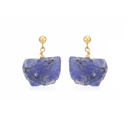 Raw Blue Stone 925 Sterling Silver Earrings