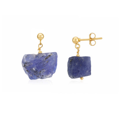 Raw Blue Stone 925 Sterling Silver Earrings