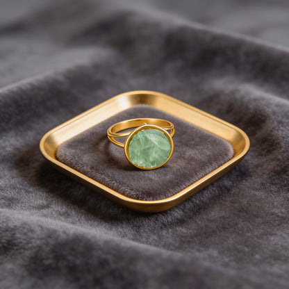Raw Green Crystal 925 Sterling Silver Cocktail Ring