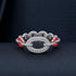 Red Accent Link Brilliance 925 Sterling Silver Ring for women