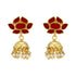 Red Bloom 925 Gold Plated Pearl Drop Jhumka Earrings