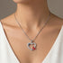 Red Butterfly 925 Sterling Silver Heart Pendant