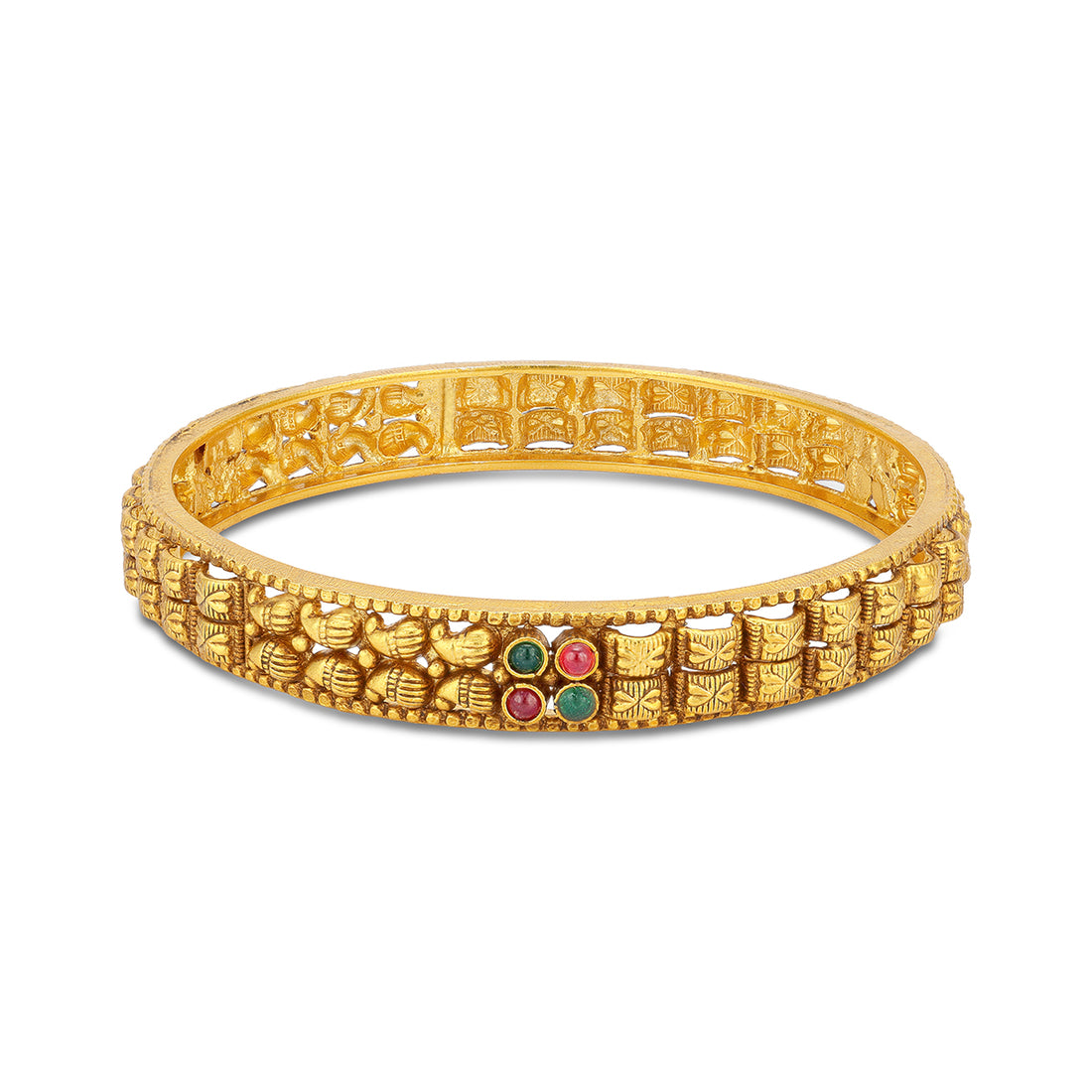 Red Green 925 Sterling Silver Meenakari Bangles for Women