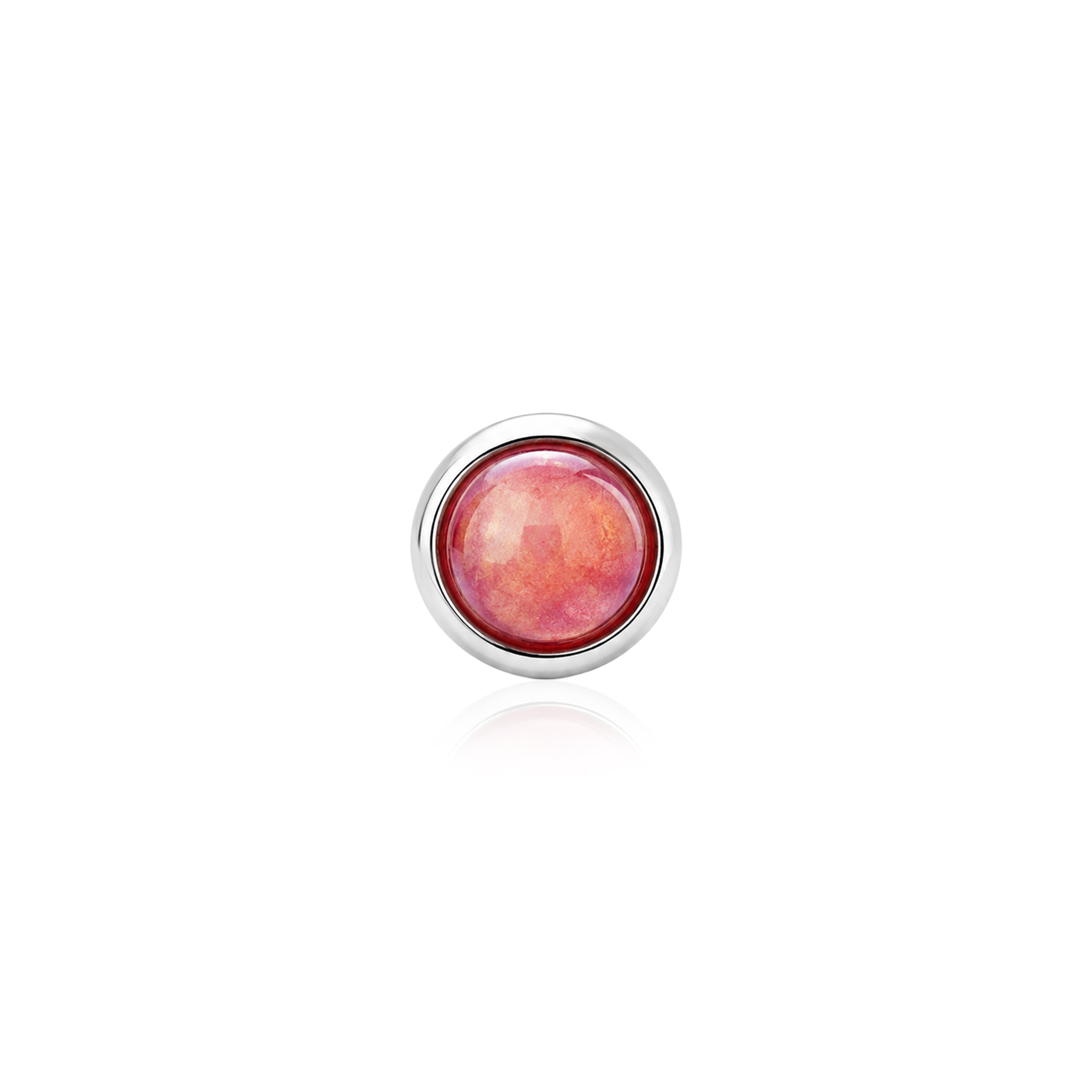 Red Opal Bezel Silver NosePin