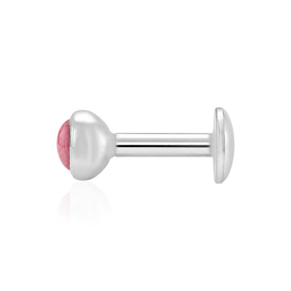 Red Opal Bezel Silver NosePin