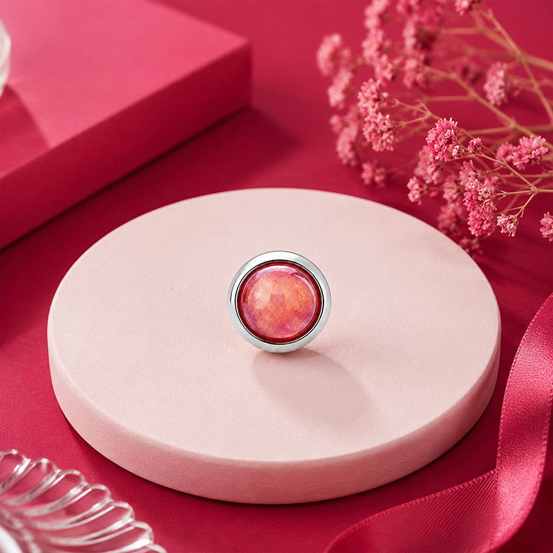 Red Opal Bezel Silver NosePin