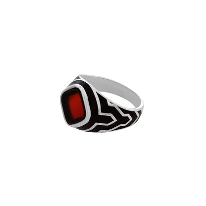 Red Stone Silver Ring Online